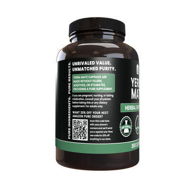 PURE ORIGINAL INGREDIENTS Yerba Mate (365 Capsules), No Magnesium Or Rice Fillers, Always Pure, Lab Verified