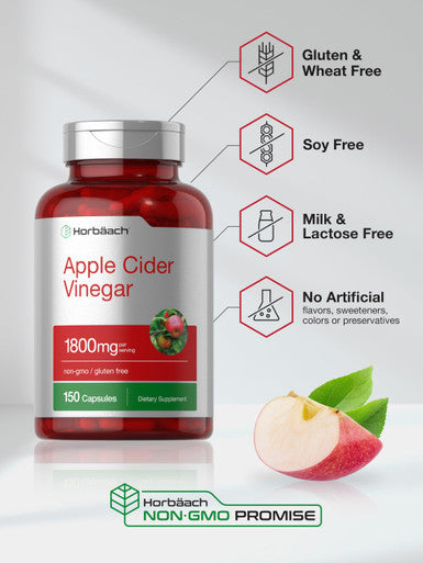 Horbaach Apple Cider Vinegar Capsules 1800Mg