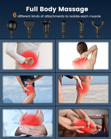 Ayura Massage Gun Deep Tissue, Percussion Muscle Massager Gun, Handheld Back Massager For Pain Relief, Mini Massage Gun With 30 Speeds And 6 Heads For Athletes Men Women