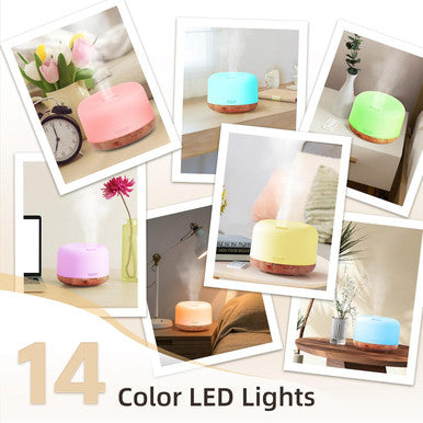 Asakuki Essential Oil Diffuser 500Ml, Diffusers For Home With Remote Control, 5 In 1 Ultrasonic Aromatherapy Diffuser With Auto Shut Off, 4 Timing Set, 7 Led Lights For Home Office Sleep