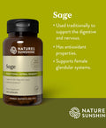 Nature'S Sunshine Sage, 100 Capsules, Kosher | Organic Sage Leave Supplement That Contains 330Mg Of Sage In Each Capsule