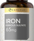 Iron Ferrous Sulfate 65 Mg | 400 Tablets | Non-Gmo, Gluten Free, And Vegetarian Supplement | High Potency | By Carlyle
