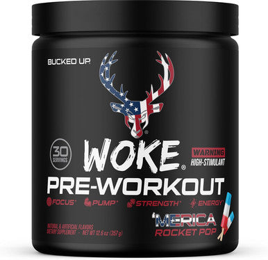 Bucked Up Woke HIGH STIM Pre Workout Best Tasting Focus Nootropic Pump Strength and Growth