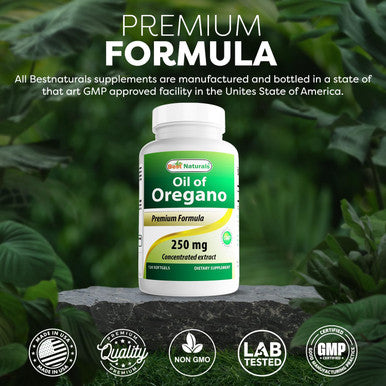 Best Naturals Oregano Oil 250 Mg Softgels 120Count