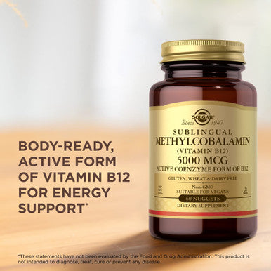 Solgar Methylcobalamin (Vitamin B12) 5000 Mcg - 60 Nuggets Pack Of 3 - Supports Energy Metabolism - Vitamin B - Non-Gmo Vegan Gluten Free - 180 Total Servings