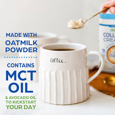 Orgain Collagen Creamer with Organic Oatmilk Powder French Vanilla 10g of Hydrolyzed GrassFed Collagen 1g of Sugar Made with MCT Avocado and Coconut Oil No Dairy or Soy NonGMO 10 oz