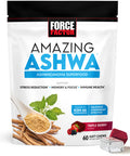 Force Factor Amazing Ashwa for Relief, Memory, Focus, and Immune Support Health, Ashwaganda Supplement with KSM-66 Ashwagan for , 60 Soft Chews