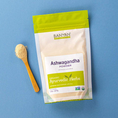 Banyan Botanicals Organic Ashwagandha Powder Withania Somnifera For Vitality, A Healthy Immune System, Stress Relief, More* 1/2Lb Non-Gmo Sustainably Sourced Vegan Ffl