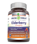 Amazing Formulas Elderberry Complex Supplement | 120 Chewable Tablets | Berry Flavor | Non-Gmo | Gluten-Free | Made In Usa