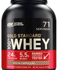Optimum Nutrition 100% Whey Gold Standard Mocha Capuccino 5 Pounds + Phs Nutrition Cylinder