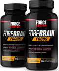 Force Factor Forebrain Focus Brain Booster Brain Supplement to Boost Clarity & Concentration Improve Memory & Sharpness & Productivity Nootropic Brain Support Supplement 120 Capsules Black