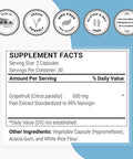 Supersmart Grapefruit Extract 600 mg Per Day Standardized to 99 Naringin Weight Loss Pills Immune System Booster Antioxidant Supplement NonGMO Gluten Free 60 Vegetarian Capsules