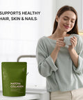 FKRO Matcha Collagen Peptides Powder with Biotin Hyaluronic Acid & Vitamin C | Type I & III Hydrolyzed Collagen f 22 Servings 7.9oz