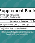 Maryruth Organics Nutritional Supplement Capsule N-Acetyl Cysteine 2 Month Supply NAC 1000mg Per Serving Vegan Non-GMO Gluten 120 Count