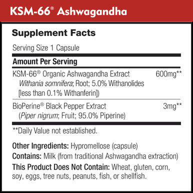 KSM-66 Ashwagandha by DailyNutra - 600mg Organic Root Extract - High Potency Supplement with 5% Withanolides
