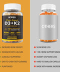 Vitamin D3 5000Iu & K2( As Mk7 ) 200Mcg Gummies + 600Mg Calcium, With Coconut Oil For High Absorption, Maximum Strength Vitamin D3 K2 Supplement - Support For Bones Muscle Teeth Immune, Vegan 2Packs
