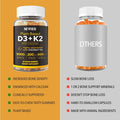 Vitamin D3 5000Iu & K2( As Mk7 ) 200Mcg Gummies + 600Mg Calcium, With Coconut Oil For High Absorption, Maximum Strength Vitamin D3 K2 Supplement - Support For Bones Muscle Teeth Immune, Vegan 2Packs