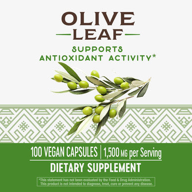 Nature'S Way Premium Herbal Olive Leaf 1500 Mg Per Serving 100 Vcaps