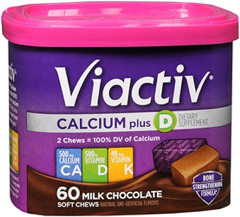 Viactiv Calcium Chews 60 Count and vitafusion Calcium Gummy Vitamins 100 Count Calcium Supplements for Bone and Teeth Support