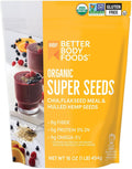 BBF Organic Super Seeds Blend 1 lb, Chia Seeds, Flax Seeds, Hemp Hearts