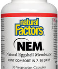 Natural Factors NEM Natural Eggshell Membrane Promotes Joint Comfort and Flexibility 30 Capsules