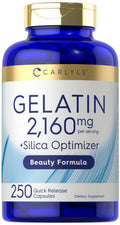 Carlyle Gelatin 2160 Mg | With Silica Optimizer | 250 Capsules | Non-Gmo, And Gluten Free Supplement