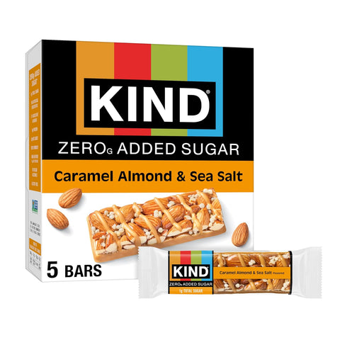 KIND ZERO Added Sugar Bars Dark Chocolate Nuts and Sea Salt Keto Friendly Snacks Gluten 5g Protein 5 Count