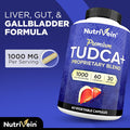 Nutrivein Tudca+ Liver Support Supplement 1000Mg - Liver Detox And Cleanse For Liver Health - 30 Day Supply (60 Capsules, Two Daily)