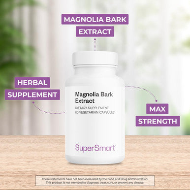 Supersmart Magnolia Bark Extract 300 mg Per Day Powerful Antioxidant Stress Relief Emotional Boost NonGMO Gluten Free 60 Vegetarian Capsules