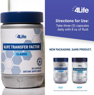 4Life Transfer Factor Classic - Immune Support Supplement with Cow Colostrum for Enhanced Immune System Recognition Response and Memory - for Ages 2 and Up - 90 Veggie Capsules