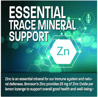 Bronson Zinc Lozenges Antioxidant & Immune Support Supplement Lemon Flavored, 180 Chewable Tablets