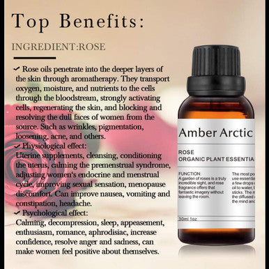 Rose Essential Oil 30ml(1oz) 100% Pure Natural Aromatherapy Lavender Oil for Diffuser, Massage, Skin