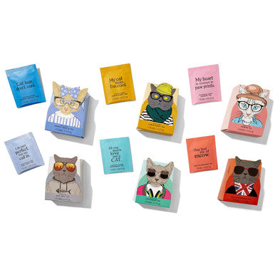 Thoughtfully Gourmet Cat Lover s Tea Set Includes 24 Teas in 6 Flavors with Stylish Cat Art and Fun Quotes for Cat Moms and Cat Dads Set of 24