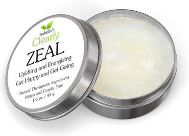 Clearly ZEAL Uplifting and Energizing Happiness Balm | Aromatherapy Mood Support Essential Oil Blend to Get Happy and Get Going | Increase Joy, Boost Energy | Vegan, Cruelty Free, Made in USA