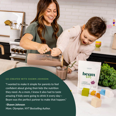 Beam Kids All in One Superfood Powder Nutritional Shake Organic Greens Probiotics Vitamins Immune Support Gut Health Superfood Drink Daily Nutrition for Children No Artificial Sweeteners