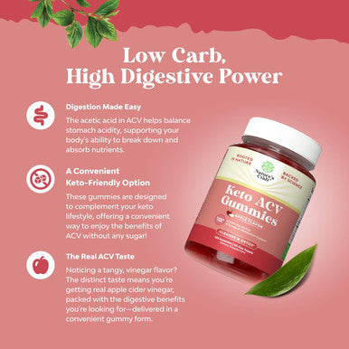 Natures Craft Vegan Advanced Keto ACV Gummies - Keto Apple Cider Vinegar Gummies Sugar Delicious Formula for Slimming Cleanse and Detox Goals - Non GMO Apple Cider Vinegar Gummies with The Mother (2 Months)