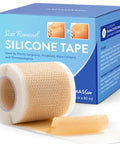 Aroamas Scar Silicone Scar Sheets Silicone Scar Tape 1.6"X60" For Softening And Flattening Scars, C-Section, Keloid, Surgery Reusable & Washable Painless Removal 3-4 Month Supply
