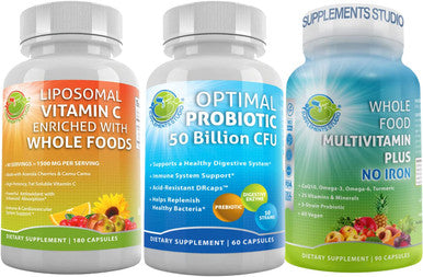 All Vegan Supplement For Healthy Gut And Overall Health Support Acidophilus Probiotic Supplement Vegan Whole Food Multivitamin No Iron And Liposomal Vitamin C 1500Mg