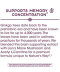 Nature's Way Cognitive Focus, with Gingko, Lion's Mane & Acetyl L-Carnitine, 270 mg per Serving, 30 Capsules
