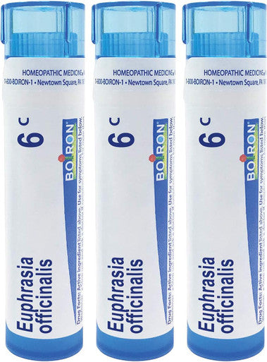 Boiron Euphrasia Officinalis 6C, 80 Pellets, Homeopathic Medicine For Abundant And Irritating Eye Discharge, 3 Count