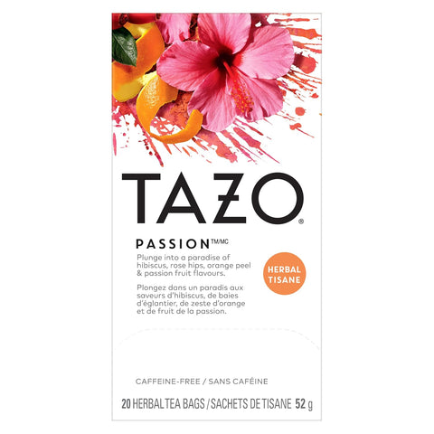 TAZO Passion Herbal Tea Bags, 120 Total Tea Bags (20ct - Pack of 6) | A tropical blend Herbal Tea , 120 Total Tea Bags, Caffeine Free for hot or iced tea