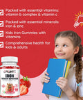 Iron Gummies For Kids, Women & Men, Iron Supplement With Multivitamin - Vitamin B Complex, C, B6, B12, Folate, Zinc For Anemia, Iron Deficiency, Blood Builder, Energy - Strawberry Flavor, Vegan 60Ct