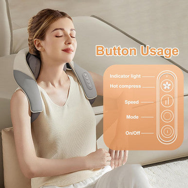 Mekk Shiatsu Neck Massager With Heat, Cordless Deep Tissue 4D Expert Kneading Massage Pillow For Neck, Back, Shoulder, Traps, Back And Leg Pain Relief, Gifts For Men Women Mom Dad