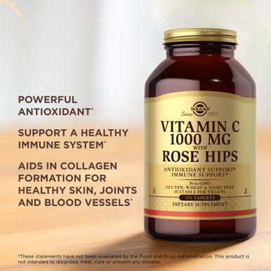 Solgar Vitamin C 1000 Mg With Rose Hips - 250 Tablets Pack Of 2 - Antioxidant & Immune Support - Non-Gmo Vegan Gluten Free Dairy Free Kosher - 500 Total Servings