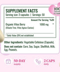 Herbamama Vitex Berry Capsules â€“ Natural Menopause Supplements For Women â€“ 1000Mg Vitex Chasteberry Fruit Per Serving For Menopause Support â€“ Vegan Non-Gmo â€“ 50-Day Supply
