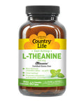 Country Life L-Theanine Fast-Acting 100Mg 60 Chewable Tablets Mint- Flavored Certified Gluten Free Certified Vegan