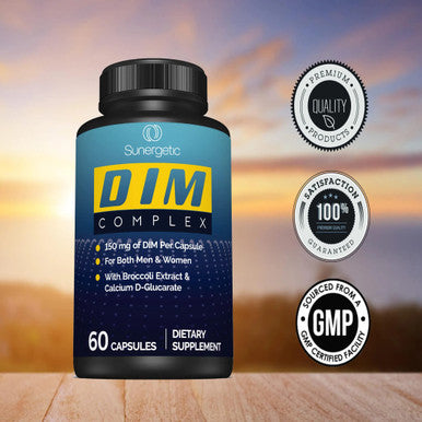 Sunergetic Premium DIM Supplement ÃƒÂ¢Ã¢â€šÂ¬Ã¢â‚¬Å“ 150mg diindolylmethane Broccoli Calcium D-Glucarate & Bioperine for Men & Women ÃƒÂ¢Ã¢â€šÂ¬Ã¢â‚¬Å“ DIM Complex for Menopause Support & Balance - 60 Capsules