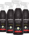 Method Daily Granite Cleaner Spray Apple Orchard Plant-Based Cleaning Agent for Granite Marble and Other Sealed Stone 28 oz Spray Bottles (Pack of 4)