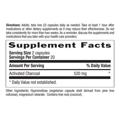 Country Life Activated Charcoal Digestive Aid 260Mg 40 Vegan Capsules Certified Gluten Free Certified Vegan Non-Gmo Verified