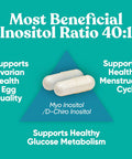 Eu Natural Regulate Menstrual Cycle Support Hormone Balance for Women at Optimal 40:1 Myo-Inositol & D-Chiro Inositol PCOS Supplement for Period Consistency Menstrual & Ovulation Support 90 Vegan Capsules